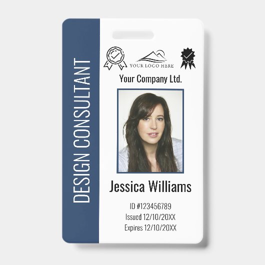Personalisierte Corporate Employee Blue ID Ausweis (Vorderseite)