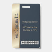 Personalisierte Corporate Employee Blue ID Ausweis (Back)