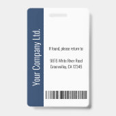 Personalisierte Corporate Employee Blue ID Ausweis (Rückseite)