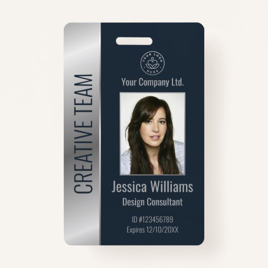 Personalisierte Corporate Employee Blue Silver ID Ausweis (Vorderseite)