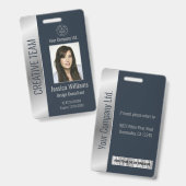 Personalisierte Corporate Employee Blue Silver ID Ausweis (Front & Back)