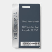 Personalisierte Corporate Employee Blue Silver ID Ausweis (Back)