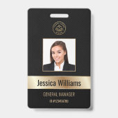 Personalisierte Corporate Employee Gold Black ID Ausweis (Vorderseite)