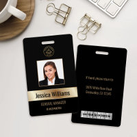 Personalisierte Corporate Employee Gold Black ID