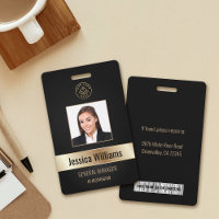 Personalisierte Corporate Employee Gold Black ID