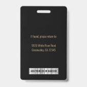 Personalisierte Corporate Employee Gold Black ID Ausweis (Rückseite)