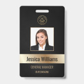 Personalisierte Corporate Employee Gold Black ID Ausweis (Vorderseite)