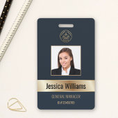 Personalisierte Corporate Employee Gold Blue ID Ausweis