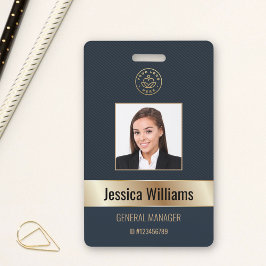 Personalisierte Corporate Employee Gold Blue ID Ausweis