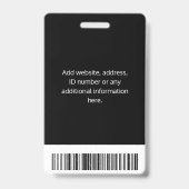 Personalisierte Corporate Employee ID Black Ausweis (Back)