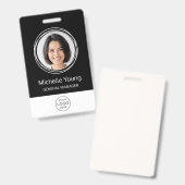 Personalisierte Corporate Employee ID Black Ausweis (Vorder- & Rückseite)