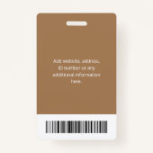 Personalisierte Corporate Employee ID Brown Ausweis (Rückseite)