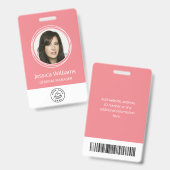 Personalisierte Corporate Employee ID Pink Ausweis (Front & Back)