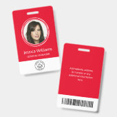 Personalisierte Corporate Employee ID Red Ausweis (Vorder- & Rückseite)