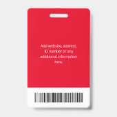 Personalisierte Corporate Employee ID Red Ausweis (Rückseite)