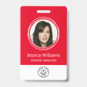 Personalisierte Corporate Employee ID Red Ausweis (Vorderseite)