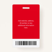 Personalisierte Corporate Employee ID Red Ausweis (Rückseite)