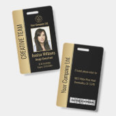 Personalisierte Corporate Employee Luxury Black ID Ausweis (Vorder- & Rückseite)