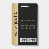 Personalisierte Corporate Employee Luxury Black ID Ausweis (Rückseite)