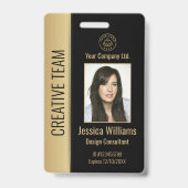 Personalisierte Corporate Employee Luxury Black ID Ausweis (Vorderseite)