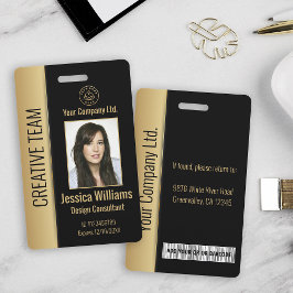 Personalisierte Corporate Employee Luxury Black ID Ausweis