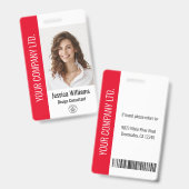 Personalisierte Corporate Employee Red ID Ausweis (Front & Back)