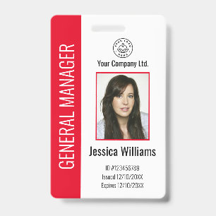 Personalisierte Corporate Employee Red ID Ausweis