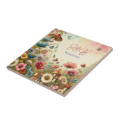 Personalisierte Cottage-Core-Hochzeit Fliese (Seite)