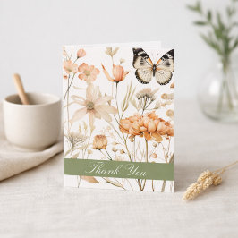 Personalisierte Cottagecore Florale Schmetterling Dankeskarte