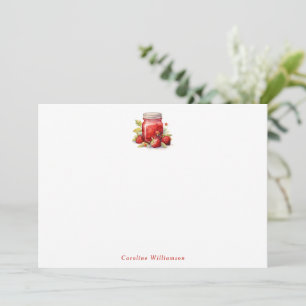 Personalisierte Cottagecore-Land-Erdbeer-Marmelade Mitteilungskarte