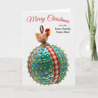 Personalisierte Country-Chicken-Weihnachtskarte Feiertagskarte