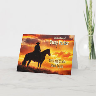 Personalisierte Country-Western-Cowboy-Trauerkarte Dankeskarte