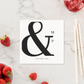 Personalisierte Couple Modern Monogram Wedding Serviette (Beispiel)