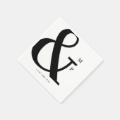 Personalisierte Couple Modern Monogram Wedding Serviette (Ecke)