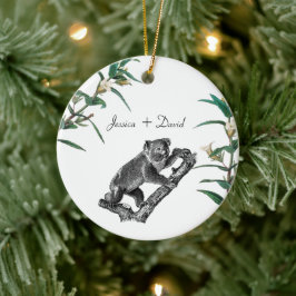 Personalisierte Couple Names Christmas Koala Keramik Ornament