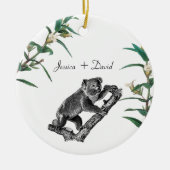 Personalisierte Couple Names Christmas Koala Keramik Ornament (Vorne)