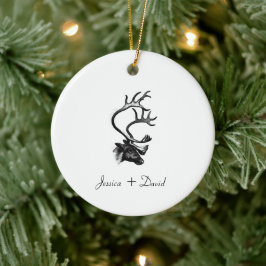 Personalisierte Couple Names Weihnachtsmann Keramik Ornament