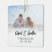 Personalisierte Couple Picture Verlobung Weihnacht Keramikornament (Links)