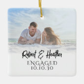 Personalisierte Couple Picture Verlobung Weihnacht Keramikornament (Vorderseite)
