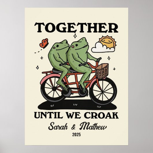Personalisierte Couple Print, Custom Frog Illustra Poster (Vorne)