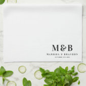 Personalisierte Couple Wedding Monogram Initials Geschirrtuch (Gefaltet)