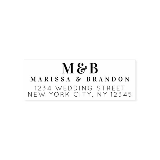 Personalisierte Couple Wedding Monogram Initials Permastempel (Design)