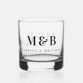 Personalisierte Couple Wedding Monogram Initials Whiskyglas (Rückseite)