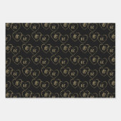 Personalisierte Coupons Gold und Black Heart Charm Geschenkpapier Set (Vorderseite)