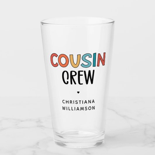 Personalisierte Cousin Crew Matching Cousin Gesche Glas (Vorderseite)