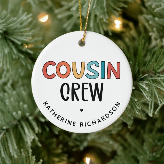 Personalisierte Cousin Crew Matching Cousin Gesche Keramik Ornament (Baum)