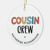 Personalisierte Cousin Crew Matching Cousin Gesche Keramik Ornament (Links)