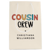 Personalisierte Cousin Crew Matching Cousin Gesche Mittlere Geschenktüte (Vorderseite)