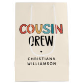 Personalisierte Cousin Crew Matching Cousin Gesche Mittlere Geschenktüte (Rückseite)