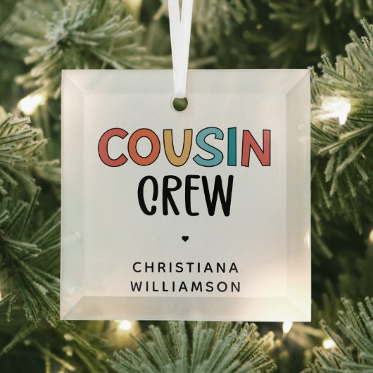 Personalisierte Cousin Crew Matching Cousin Gesche Ornament Aus Glas (Insitu)